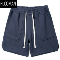 HLCOMAN膝上5CM 针织四分短裤男士夏季开叉3分4分卫裤三分裤潮牌美式中裤