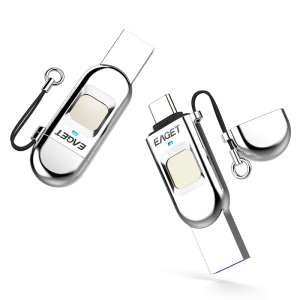 忆捷(Eaget) HF-C01指纹加密手机U盘 Type-C USB3.1 双接口手机电脑多用 隐私安全保护64GB