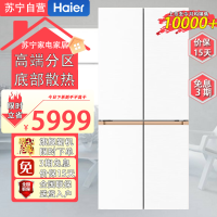 海尔(Haier)BCD-507WGHTD1BWLU1 507升麦浪全空间保鲜专业超薄零嵌十字门家用电冰箱一级能效