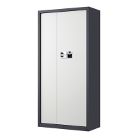 缑氏指纹电子保密柜钢制密码文件柜档案柜矮柜资料柜办公柜通门灰白色:国保指纹锁