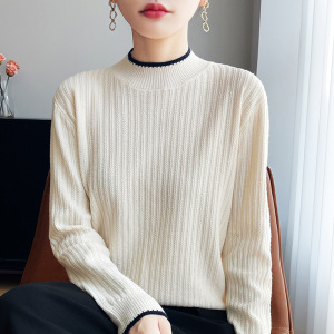 半高领毛衣女秋冬新款显瘦针织衫套头长袖短款打底衫女装