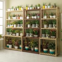 森美人花架子多层室内外阳台爬藤置物架绿萝落地客厅多肉实木花盆架家用