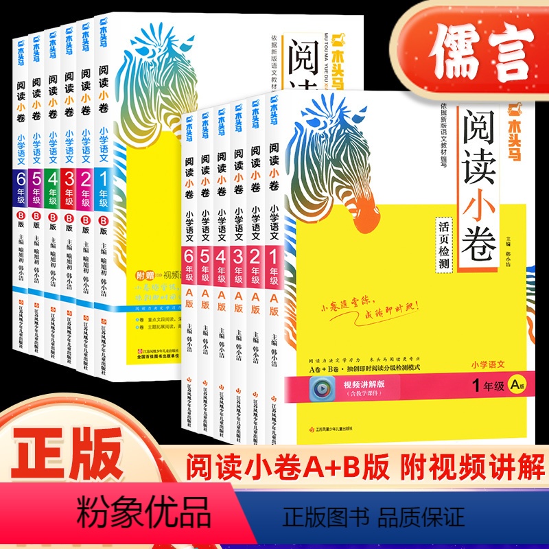 [全2册]阅读小卷A版+B版 小学一年级 [正版]2024新版木头马阅读小卷小学语文AB版一二三四五六年级人教版活页检测