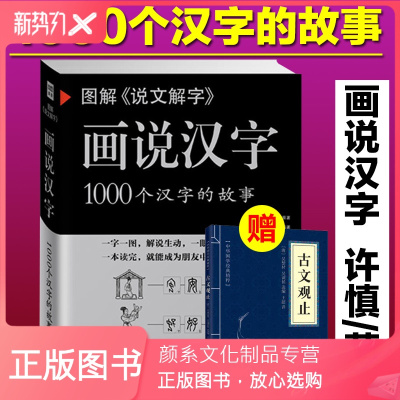 颜系图书-正版图解《说文解字》画说汉字1000个汉字的故事许慎著汉字的演变过程精辟图说展示汉字在的使用状况语