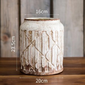 家柏饰(CORATED)墟芜瓶 陶瓷做旧花瓶 复古花器装饰摆件罐子欧式法式古董 墟芜瓶(中号)