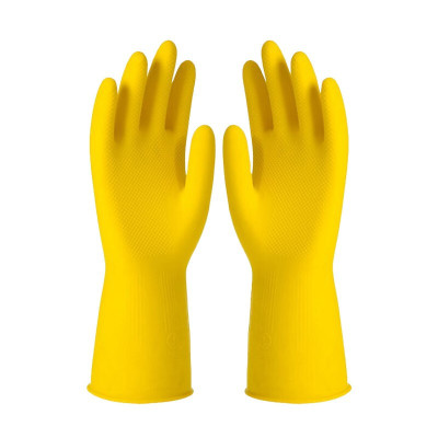 厚玖牛筋软胶劳保手套橡胶手套/黄色厚款/1副