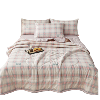 铭思沃夏被四件套1.8米床 粉格 套