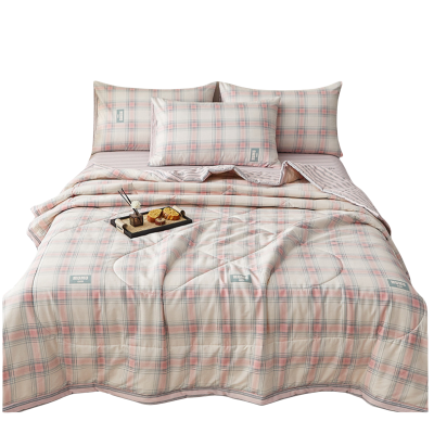 铭思沃夏被四件套1.8米床 粉格 套