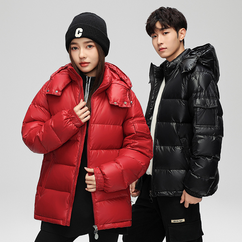 冬季新款羽绒服男女情侣装连帽户外百搭可二开加厚保暖面包服外套