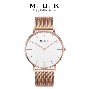 M.B.K欧美品牌女士潮流轻奢石英表 女表时尚小众ins风简约时尚防水两针手表男表新款3001L-1