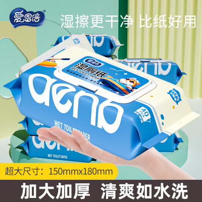 爱恩倍可冲散湿厕纸40片盖巾擦拭更干净比纸好用加大加厚清爽如洗