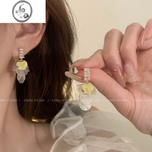 JiMi独特贝壳流苏耳环女轻奢小众设计感高级气质耳钉耳饰2023新款 均色