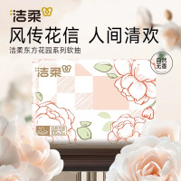洁柔抽纸3层100抽2包餐巾纸面巾纸家用实惠装卫生纸巾可擦手