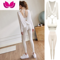 七斓高级感瑜伽服套装女2023新款长袖罩衫上衣专业高端背心健身服