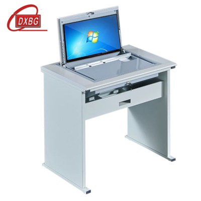 DXBG单人翻转电脑桌双人培训桌学校多媒体教室考试桌机房嵌入式学生桌T型云主机单人(不含显示屏)