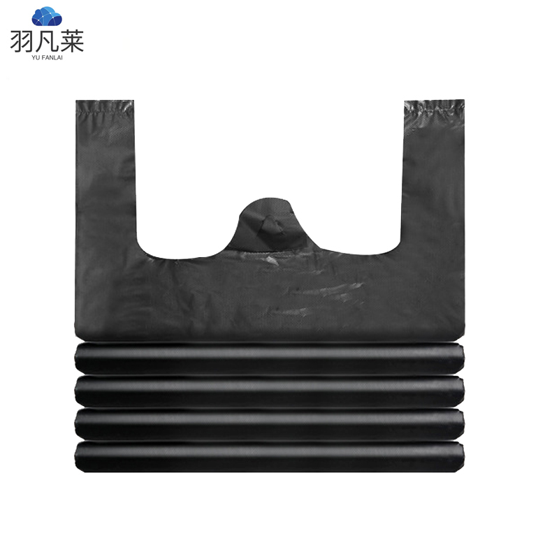 手提背心式黑色一次性加厚垃圾袋 宽36*55cm 个