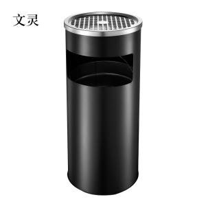 文灵不锈钢圆形大号商用垃圾桶酒店ktv大堂立式烟灰桶电梯口高档户外款