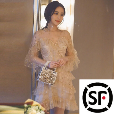 暖青汇18岁成年礼女生小礼服超仙年会晚礼服生日聚会约会网纱亮片仙女裙半身裙