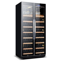 尊堡BJ-735 双开门红酒柜恒温酒柜定制酒柜商用双门一体柜压缩机大容量 黑色挂杯款