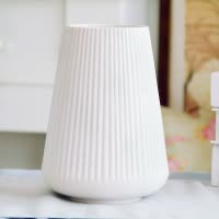 花瓶摆件 客厅 插花 陶瓷 家装摆设花 干花水培百合现代简约花器 三维工匠 粉色中号