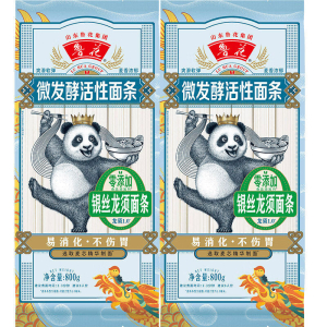 鲁花 经典熊猫系列龙须面条800g*4 营养早餐挂面 汤面 干拌面 炒面 细面 煮面 火锅面 细直面 速食面