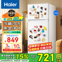 海尔(Haier)冰箱双开门小电冰箱超薄直冷冰箱小型家用租房智能家电省电节能冰箱BCD-123GHTMZ0WV