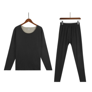 新款AB面双面磨毛阳离子秋衣秋裤女男士无痕保暖内衣套装批发