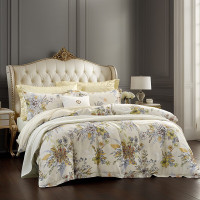 富安娜 磨毛抗菌四件套 被套+床单+枕套*2 203*229cm 香韵满庭