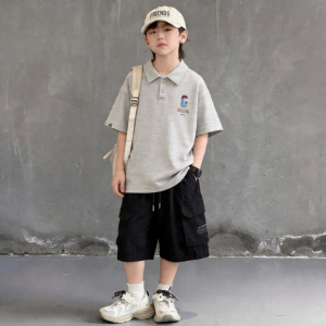 男童夏装运动套装2026新款夏季中大儿童男孩夏款短袖POLO衫两件套