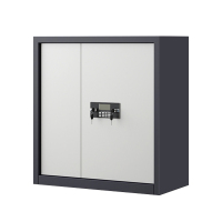 鑫升顺指纹电子保密柜钢制密码文件柜档案柜办公柜矮柜保密资料柜单节灰白:电子锁