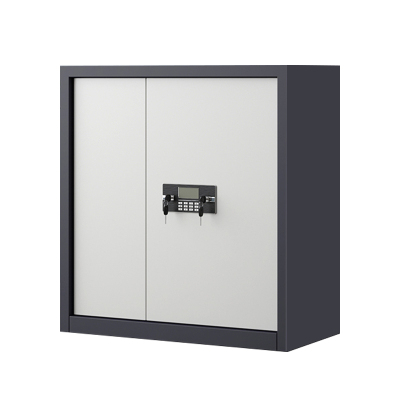 鑫升顺指纹电子保密柜钢制密码文件柜档案柜办公柜矮柜保密资料柜单节灰白:电子锁