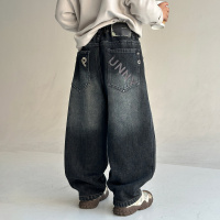 儿童装男童加绒裤子新款男孩冬季加厚大童秋冬款一体绒牛仔裤