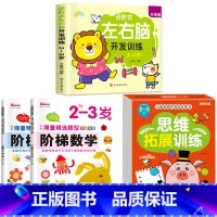 [2-3岁]左右脑+阶梯数学+全脑思维 [正版]儿童左右脑开发逻辑思维训练书 2–3一4-5-6两三四岁宝宝儿童益智书籍