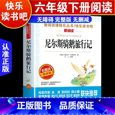 尼尔斯骑鹅旅行记 [正版]尼尔斯骑鹅旅行记 骑鹅旅行记 六年级下册课外书 中小学语文阅读名著小学生3-6年级初中生无障碍