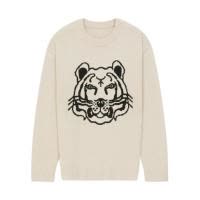 高田贤三(Kenzo)男款双面羊毛针织套衫圆领长袖对比嵌花运动休闲