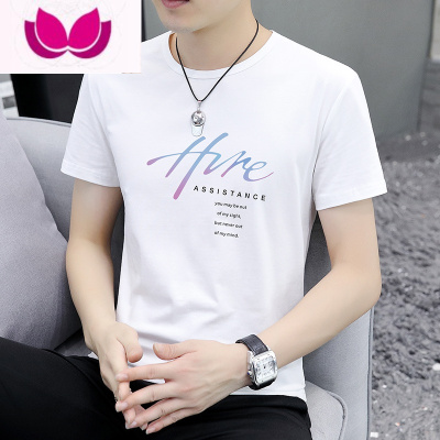 七斓2023新款冰丝短袖t恤男士高端免烫上衣夏装体恤中青年半袖打底衫