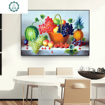 5D钻石画餐厅欧式客厅小幅砖石十字绣2019新款卧室水果简单绣满钻封后满钻全贴/多送30%钻125*78cm-