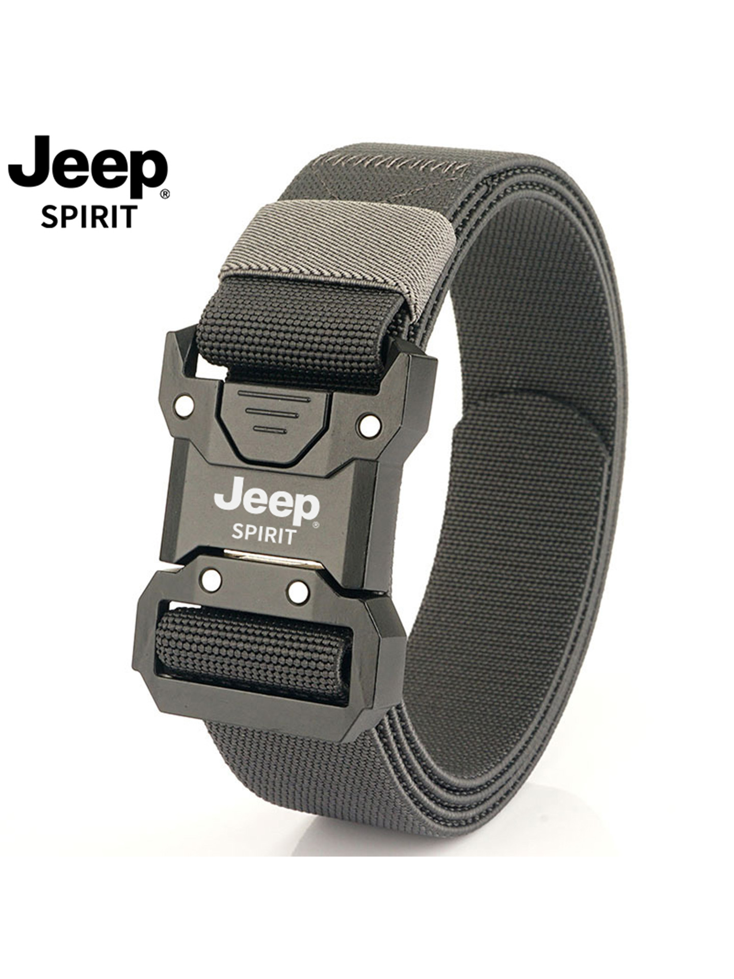 Jeep吉普男士战术腰带休闲百搭帆布皮带弹力插扣快拆男款自动扣