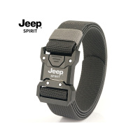 Jeep吉普男士战术腰带休闲百搭帆布皮带弹力插扣快拆男款自动扣