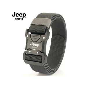 Jeep吉普男士战术腰带休闲百搭帆布皮带弹力插扣快拆男款自动扣