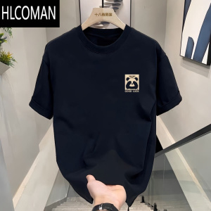 HLCOMAN夏季新款男士短袖t恤男港风ins宽松半袖潮流圆领小熊上衣