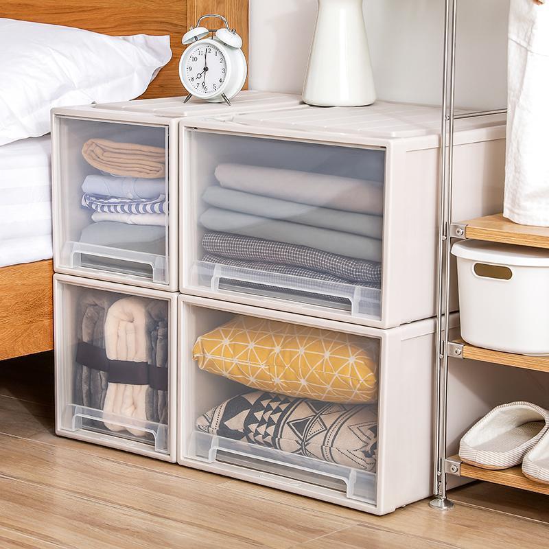 家柏饰(CORATED)抽屉式收纳盒化妆品储物柜衣柜内部内衣衣服特大号整理箱