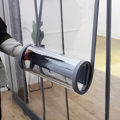 空调帘磁铁对吸超市闪电客隔热塑料隔断帘磁吸夏季防蚊透明软帘2.5mm磁吸灰色边宽40cm*高280cm/一片