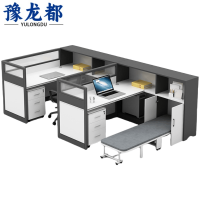 豫龙都职员桌一桌二椅套