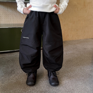 童酷男童冬季新款韩版字母印花宝宝长裤防水打杆儿童滑雪裤潮
