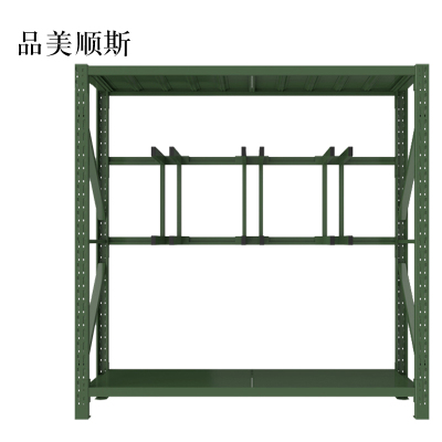 品美顺斯农具摆放架器材存放架军绿色拆装盾牌货架锹镐架2000*600*2000