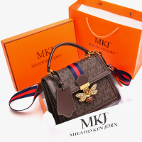 MKJ女包包2023新款潮时尚女士宽肩带小方包百搭手提包大气斜挎包蜜蜂包欧美时尚小包