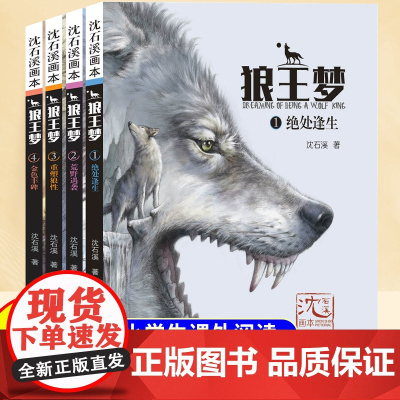 狼王梦 沈石溪正版全套4册动物小说全集画本小学生三年级四五六年级课外阅读书籍注音漫画版经典儿童文学读物全本书沈石溪的