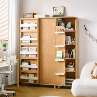 全友家居简约北欧青少年组合书柜书架一体书房收纳展示转角柜