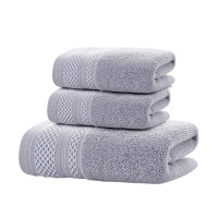 安居先森 五星级酒店长绒棉两条毛巾一条浴巾礼盒 一往情深 灰(盒)